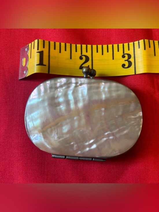 Antique Handbags - Antique Mother-of-Pearl Oval Clasp Minaudière - Iridescent Cream